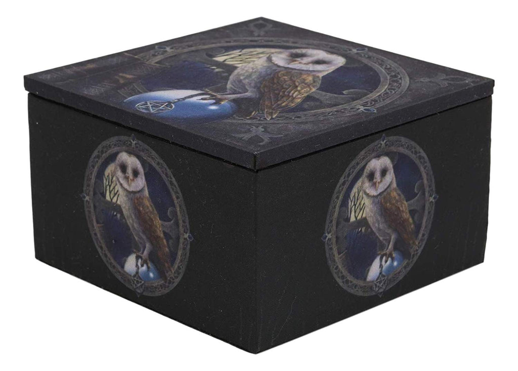 Ebros Witching Hour Pentagram Owl On Scrying Ball Spell Keeper Decorat ...