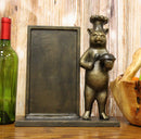 Ebros Aluminum Whimsical Black Bear with Chef Hat Standing by A Menu Board Statue 12.5" Tall Rustic Western Cottage Cabin Lodge Bears Home Kitchen and Dining Countertop Table Decor Sculpture
