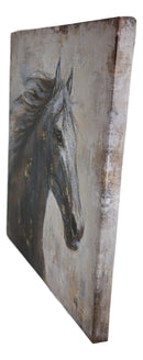 Rustic Country Western Running Mustang Horse Canvas Picture Wooden Frame 24"24"