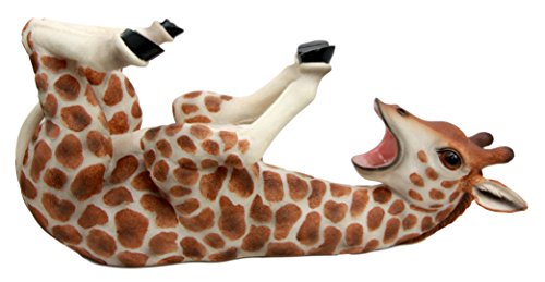 Ebros Safari Tall Drink Thirsty Long Necked Giraffe Wine Bottle Holder Caddy Figurine Home Kitchen Party Hosting Decor Sculpture of Savanna Grasslands Wild Animals Giraffes Perfect Housewarming Gift - Ebros Gift