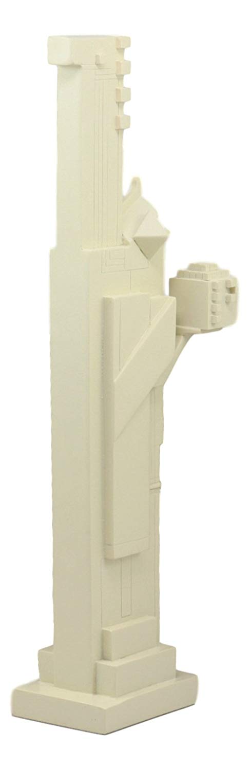 Ebros Frank Lloyd Wright Midway Gardens White Sprite Holding Two Cubes Statue Reproduction Sculpture 14" Tall
