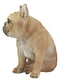 Large Lifelike Realistic French Bulldog Statue With Glass Eyes 15.75"H Frenchie