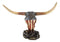 Ebros Western Patriotic American Flag Texas Longhorn Bull Steer Skull Desktop Figurine
