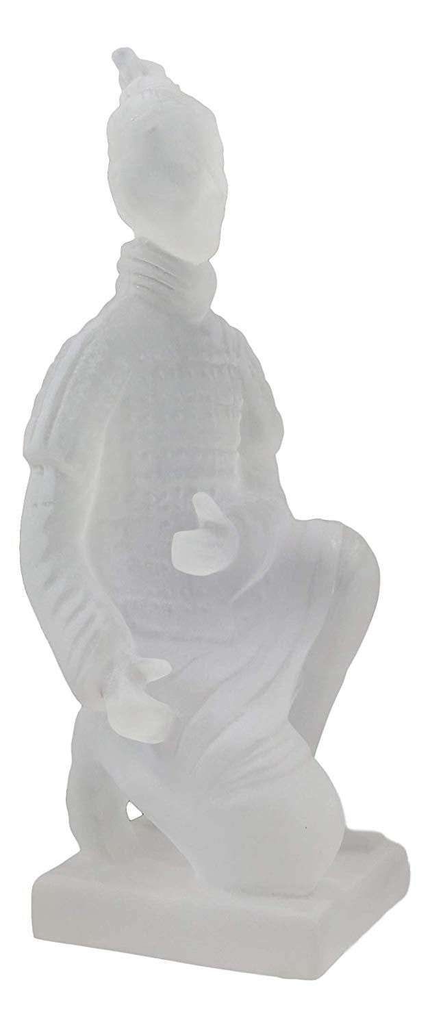 Ebros Ancient Chinese Qin Dynasty Emperor Kneeling Terracotta Army Foot Soldier Warrior Statue 8.25" Tall Acrylic Resin Antique Reproduction Historical Decor Figurine