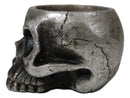 Pack Of 2 Gunmetal Finish Evil Death Skull Small Votive Candle Or Crystal Holder