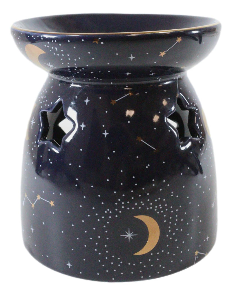 Wicca Purple Constellation Stars And Moon Purple Essential Oil Burner Wax Warmer
