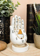 Wicca White Fortune Teller Chirology Palmistry Hand Palm Backflow Incense Burner