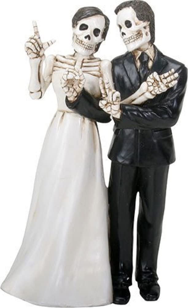 Love Never Dies Skeleton Wedding Couple Bride and Groom Figurine Decoration New