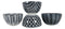 Ebros Gift Made In Japan Stylish Symmetry Contemporary Design 5"Diameter 16oz Porcelain Bowls Set Of 4 For Salad Ramen Pho Soup Cereal Home And Kitchen Decorative Bowl Gift Set (Blue Patterns)