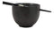 Ebros Whimsical Ceramic Black Lucky Meow Cat Ramen Noodle Bowl & Chopsticks Set