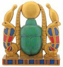 Ebros 4.25"H Gold Cobra Sun Scarab Egyptian Collectible Display Statue - Ebros Gift
