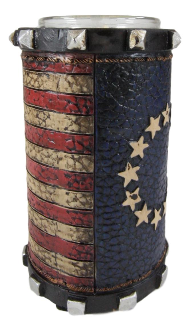 Ebros Pack of 2 Patriotic Betsy Ross American Flag Decorative Candle Holder