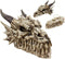 Ebros 9" L Grinning Fossil Bone Skeleton Dragon Skull 'Stryker' Decorative Box