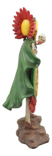 Tenochtitlan Aztec Eagle Warrior Skeleton Statue Day of The Dead Skull Phantom - Ebros Gift
