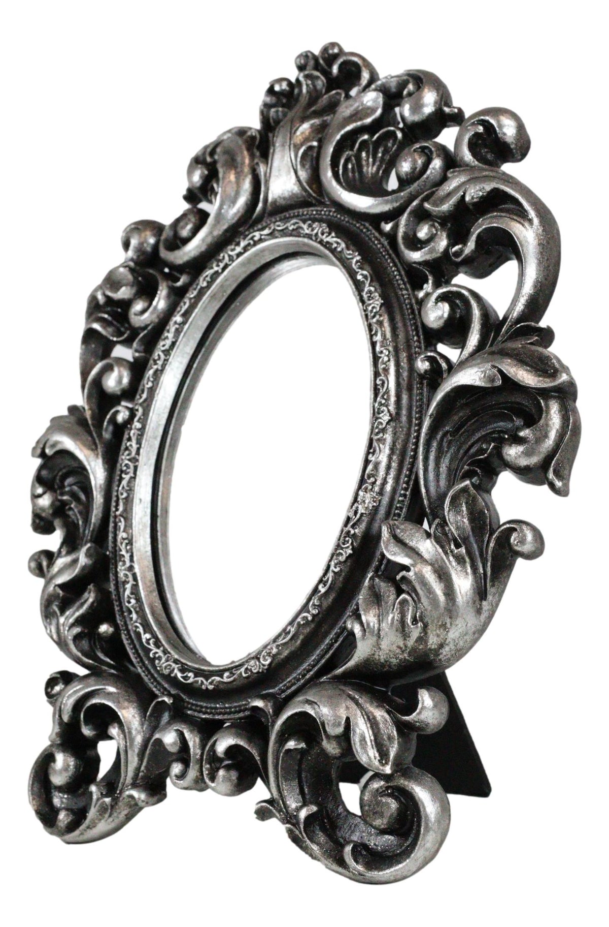 Victorian Floral Scrollwork Ornate Vanity Dressing Desktop Table Mirror Accent