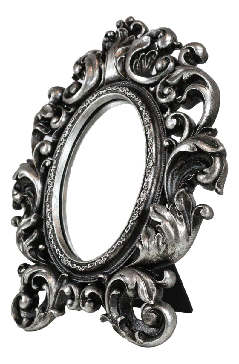Victorian Floral Scrollwork Ornate Vanity Dressing Desktop Table Mirror Accent