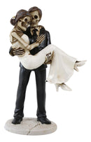 Ebros Groom Carrying Bride Skeleton Face Wedding Couple Statue Figurine 6.25"H
