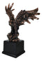 Large Majestic Bald Eagle Landing On Cliff Rock Bronze Electroplated Figurine
