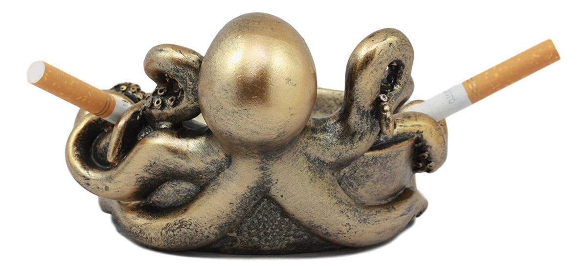 Ebros Sea Monster Kraken Giant Octopus Ashtray Figurine 5.5"W Nautical Ocean - Ebros Gift