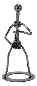 Ebros Gift Decorative Musician Metal Art Music Instrument Player 3D Figurine Hand Sculpted Electroplated Recycled Steel Home and Office Desk Table Decor Statue (Saxophone Player)