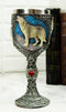 Celtic Howling Gray Wolf At Starry Night Mountains Coffee Mug & Wine Goblet Set