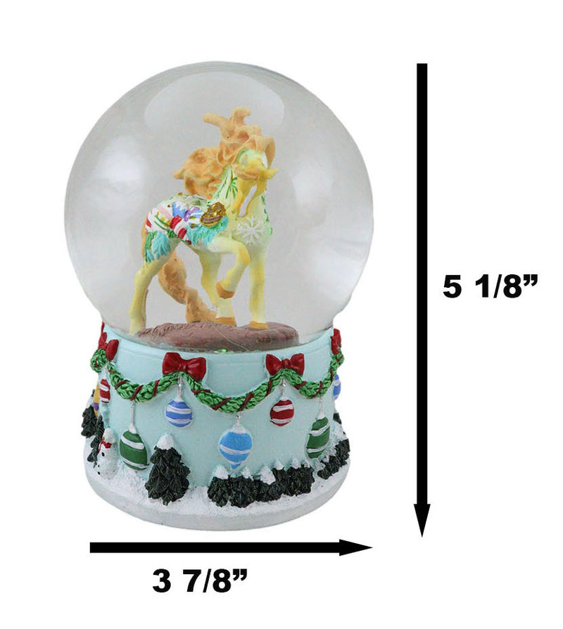 Trail Of Painted Ponies Western Vintage Christmas Horse Glitter Water Globe