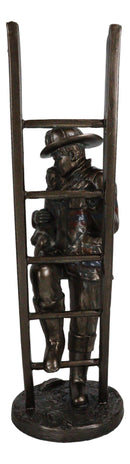 Brave Fireman Fire Fighter Hero Saving Child Descending From Ladder Figurine