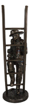 Brave Fireman Fire Fighter Hero Saving Child Descending From Ladder Figurine