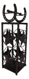 Cast Iron Western Rustic Lone Stars Horseshoes Toilet Paper Holder Stand Station