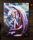 Ebros Anne Stokes Fantasy Dragon Mage Sorceress Wood Framed Canvas Wall Decor
