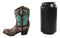Western Cowboy Cowgirl Silver Beads Turquoise Boot Make Up Tools Or Pen Holder