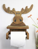 Ebros Whimsical Kids Rustic Bull Moose Cub Toilet Paper Holder With Cell Phone Rest