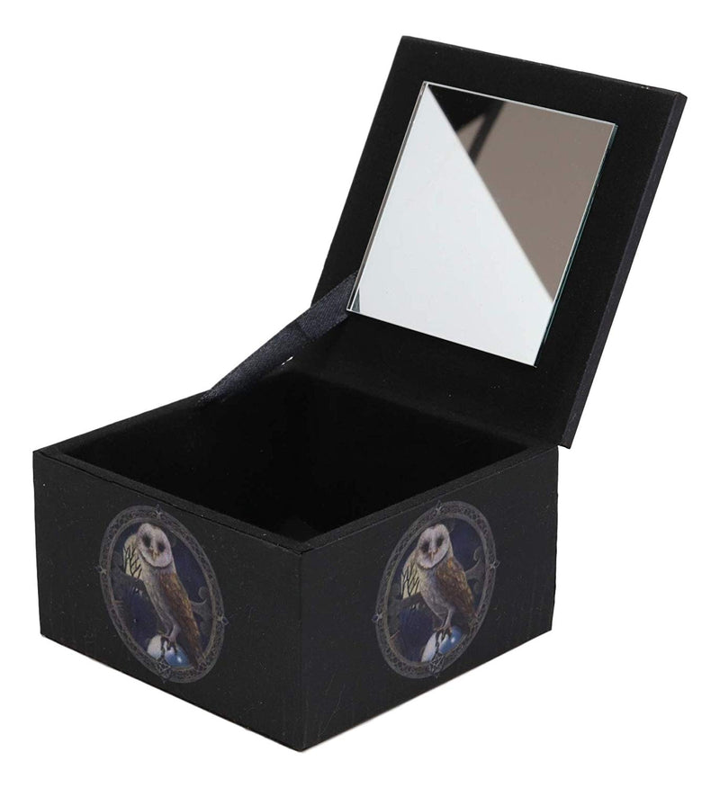 Ebros Witching Hour Pentagram Owl On Scrying Ball Spell Keeper Decorative Jewelry Box