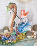 Ebros Nouveau Nautical Ocean Mermaid On Clam Riding Seahorse Chariot Statue 10"H