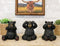 Set of 3 Wise See Hear Speak No Evil Black Bears Rustic Figurine Bear Animal
