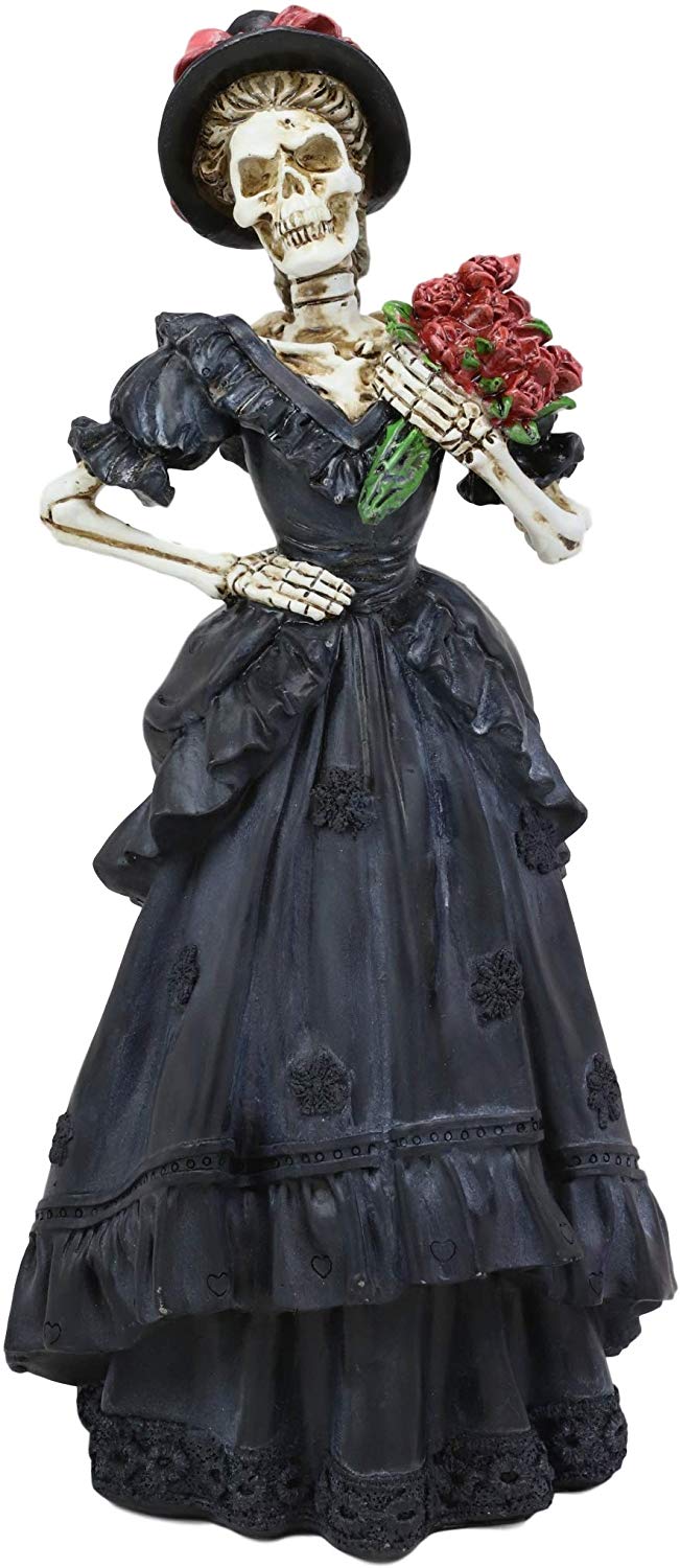 Ebros Day of The Dead Lady Bride w/ Renaissance Black Steampunk Figurine 12.5"H