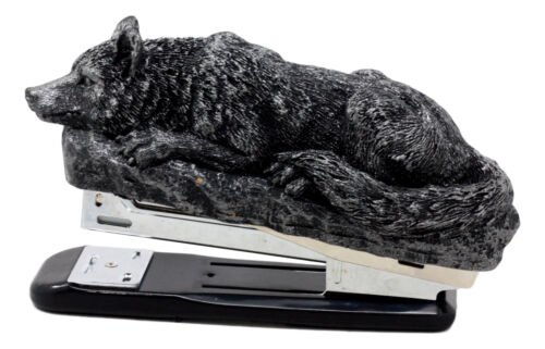 Gothic Resting Alpha Wolf Stapler Office Desktop Accessory Totem Wolf Spirit