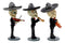 Day Of The Dead Skeleton Wedding Mariachi Band Musicians Bobblehead Figurine Set