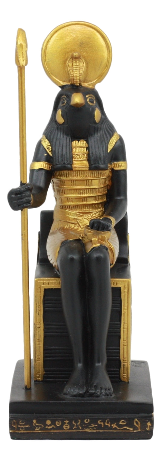 Ebros Classical Egyptian Gods and Goddesses Seated On Throne Statue Gods of Egypt Ruler of Mankind Decorative Figurine … (Horus God of The Sky)