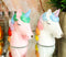Pink and White Rainbow Mane Kissing Sacred Unicorns Salt And Pepper Shakers Set