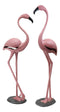 Ebros Gifts Large Set of 2 Colorful Tropical Rainforest Pink Flamingo Garden Statues