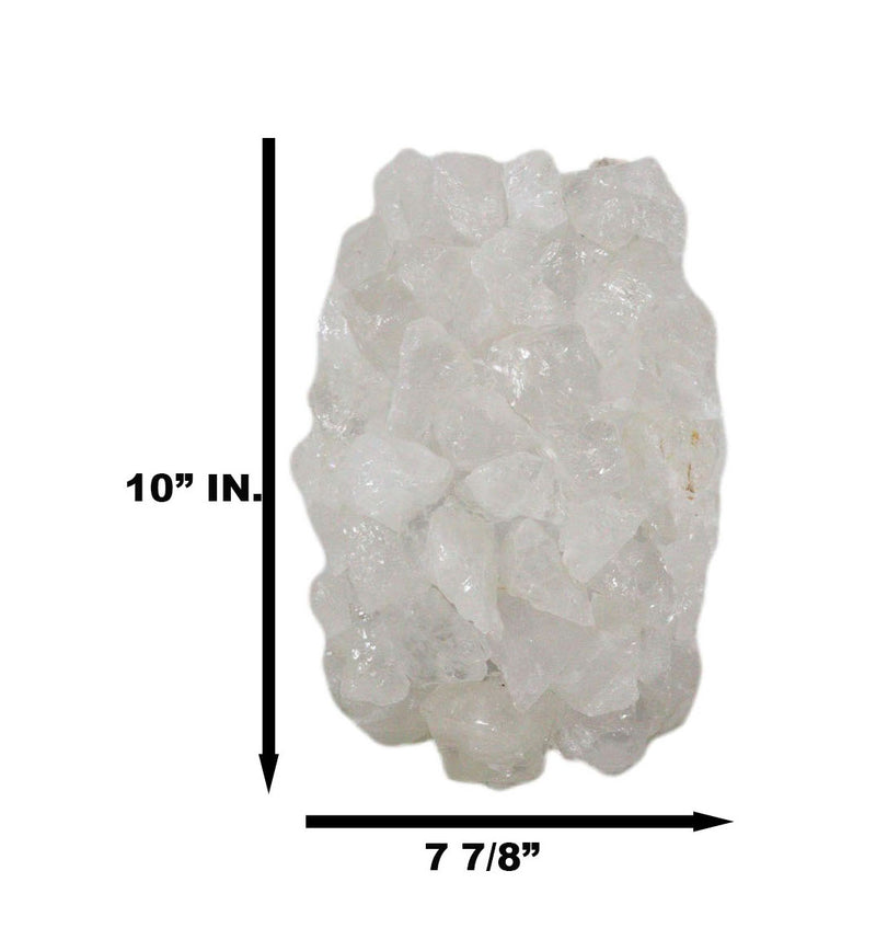 Pillar Quartz Crystal Mineral Stone Rocks Floral Vase Modern Accent Sculpture