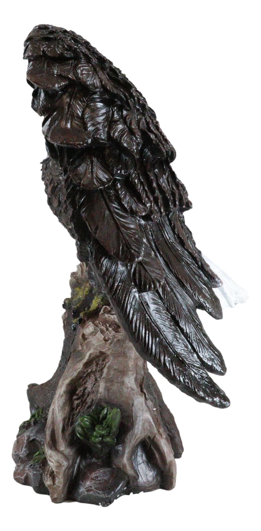 Large 18"H Wings Of Glory Perching Grand Bald Eagle Statue Home Garden Figurine