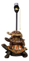 Nautical Marine Reptile Stacked Tortoises Turtles Desktop Table Lamp With Shade