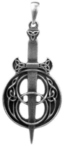 Ebros Celtic Trinity Excalibur Sword Pendant Medallion Necklace Accessory