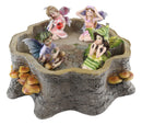 Mini Fairy Garden Fairies With Tree Stump House Nook Display Figurine Set Of 5