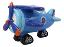 Large Blue Aircraft Air Plane Boys Girls Children Money Coin Piggy Bank Figurine