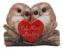 Ebros Romantic Owl Couple Statue Wisdom Of The Forests Love Birds Pair Of Owls Holding Heart Shaped Sign