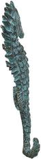 Ebros Verdigris Seahorse Single Wall Mounted Brass Coat Hook Hangers Set of 4