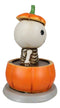 Lucky The Skeleton Jack O Lantern Bathing in Chocolate Soup Pumpkin Figurine